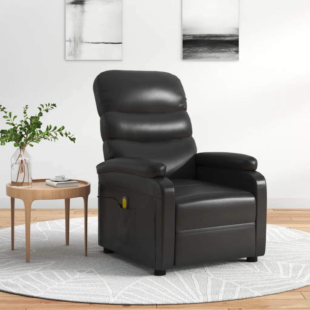 Poltrona Massaggiante Nera in Similpelle 342693