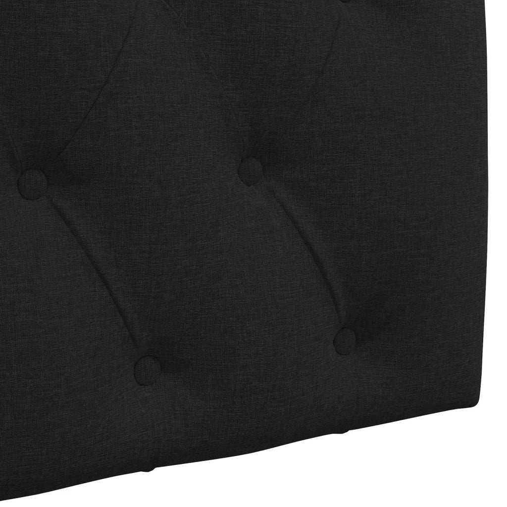 Testiera sospesa Con luce LED Nero Tessuto 3424711
