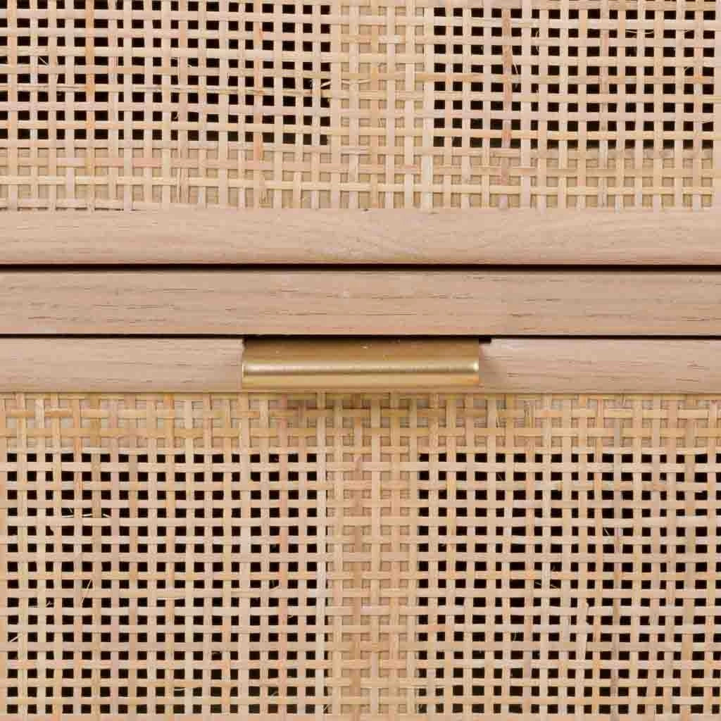Mobile basso in MDF e rete, marrone, 120x42x60 cm