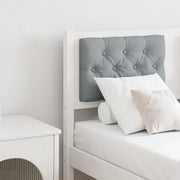 Testiera-Testiera con Cuscini Bianco e grigio chiaro 135 cm Legno di pino massello