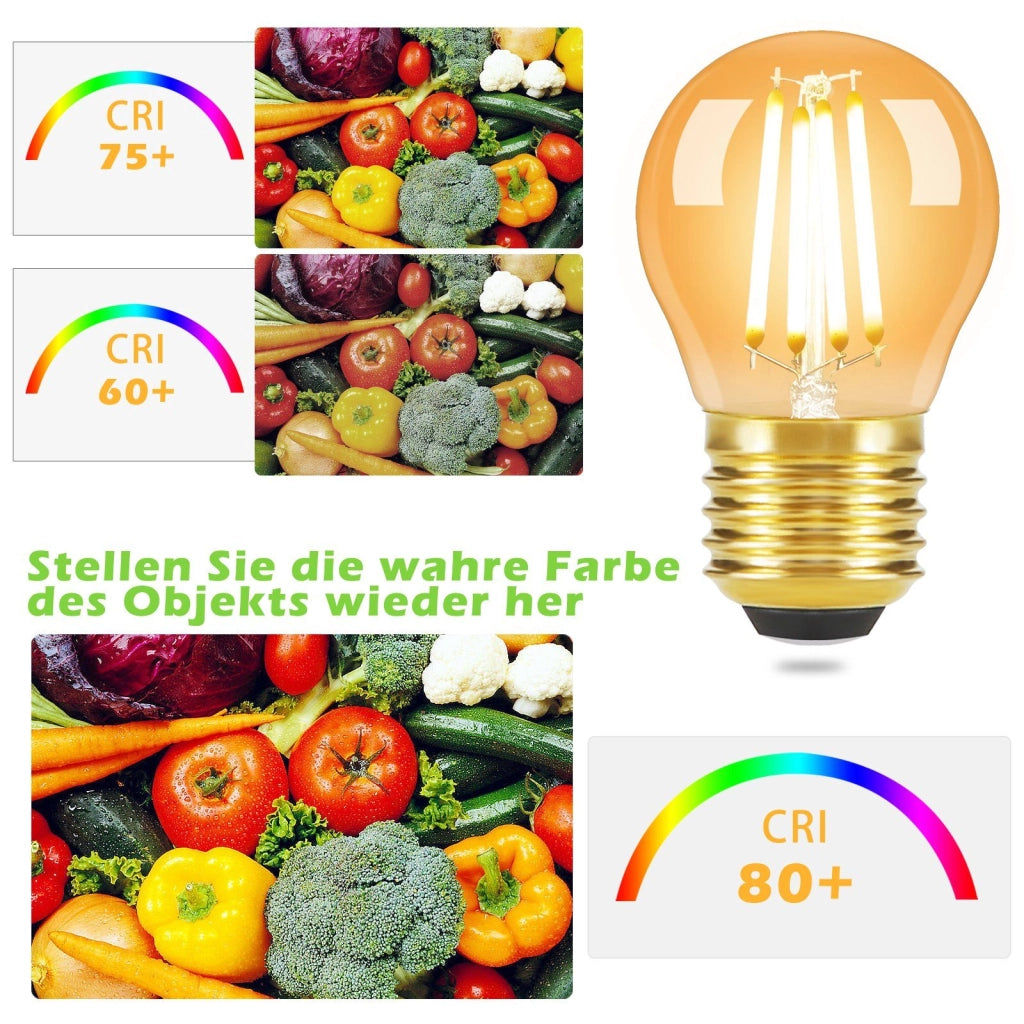 ZMH Bombilla LED Edison Bombilla LED Retro G45 2700K E14 E27