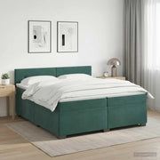 Letto box spring con materasso Verde Scuro 200 x 200 cm Velluto 3450785
