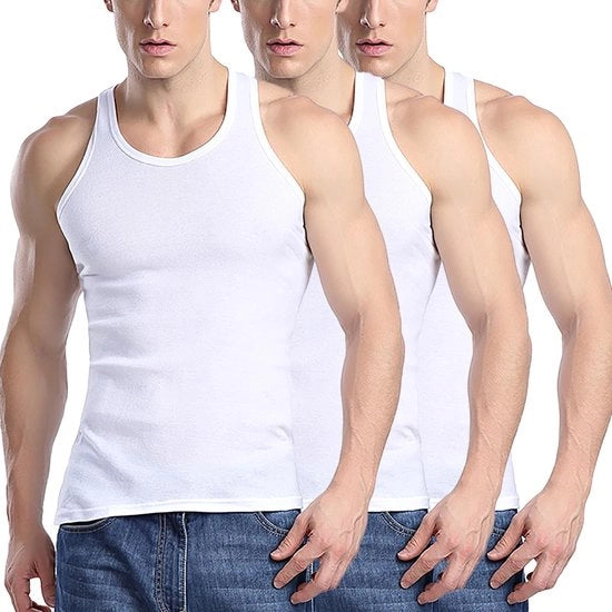 T-shirt uomo - adesivo - tank top - morbido e confortevole - duraturo - collo rotondo - ideale per fitness - tank top