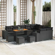 Set Divano da Giardino con cuscino con cuscino 13 pcs Nero 3363999