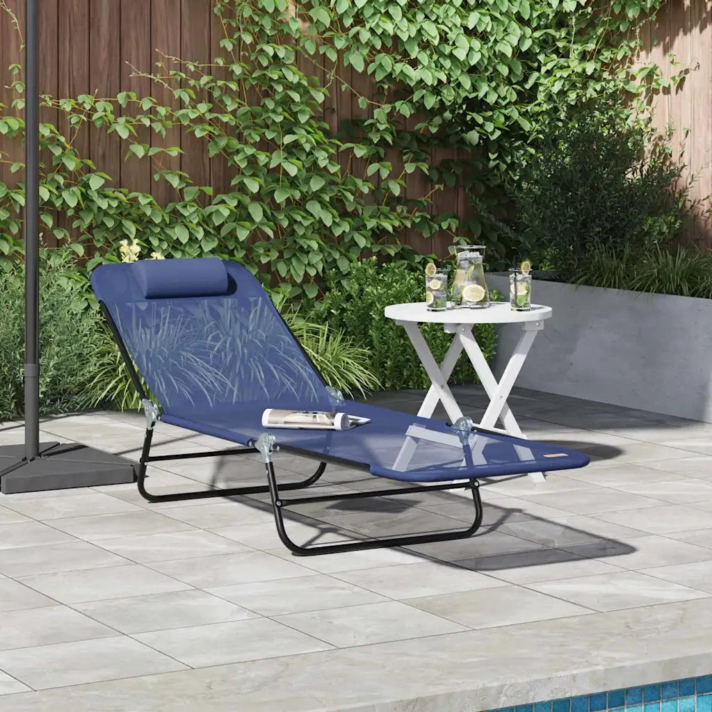 Lettino prendisole pieghevole Blu navy 182 x 55 x 85,5 cm 42003154