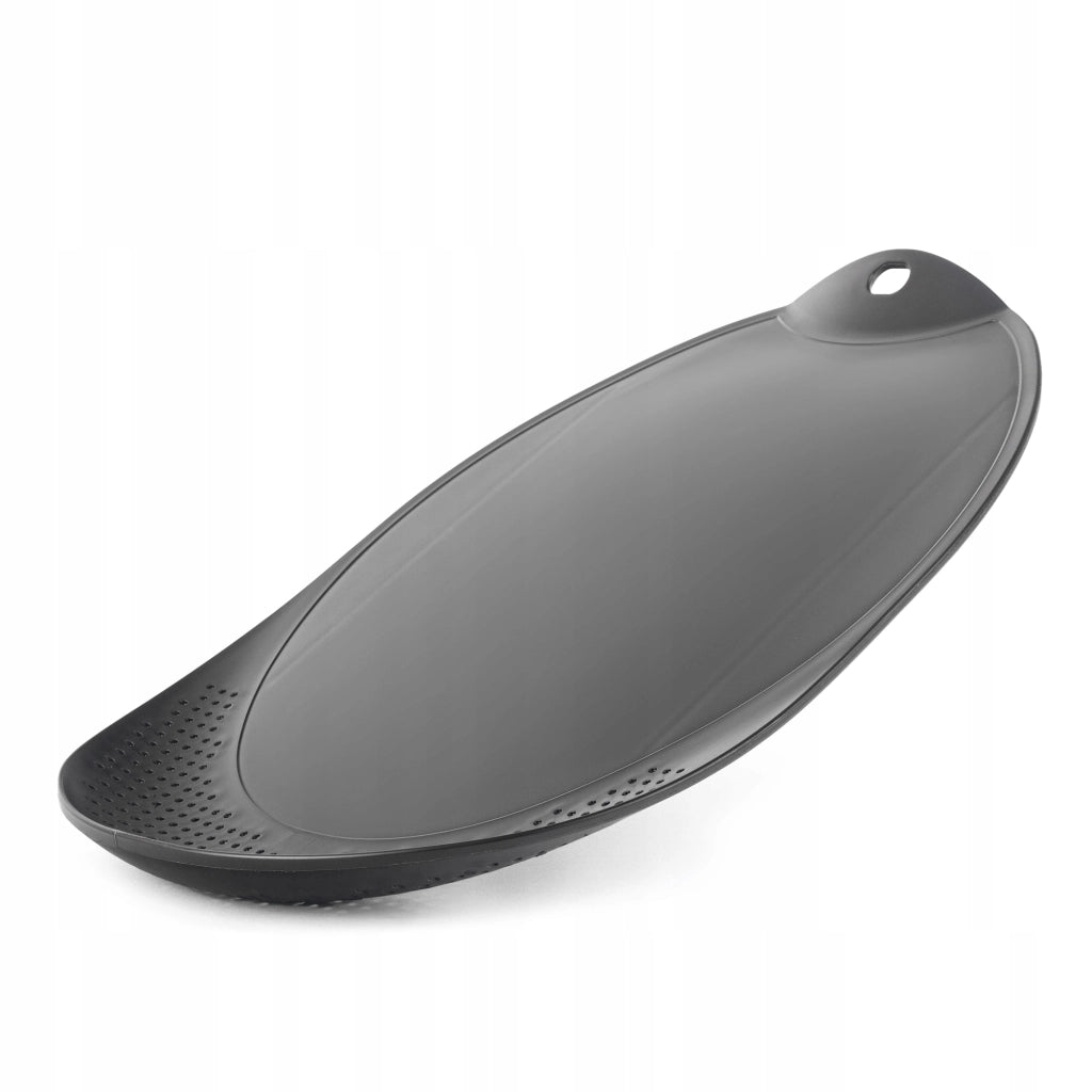 Tagliere da cucina in plastica KADAX con scolapiatti e manico, nero, 38x25 cm