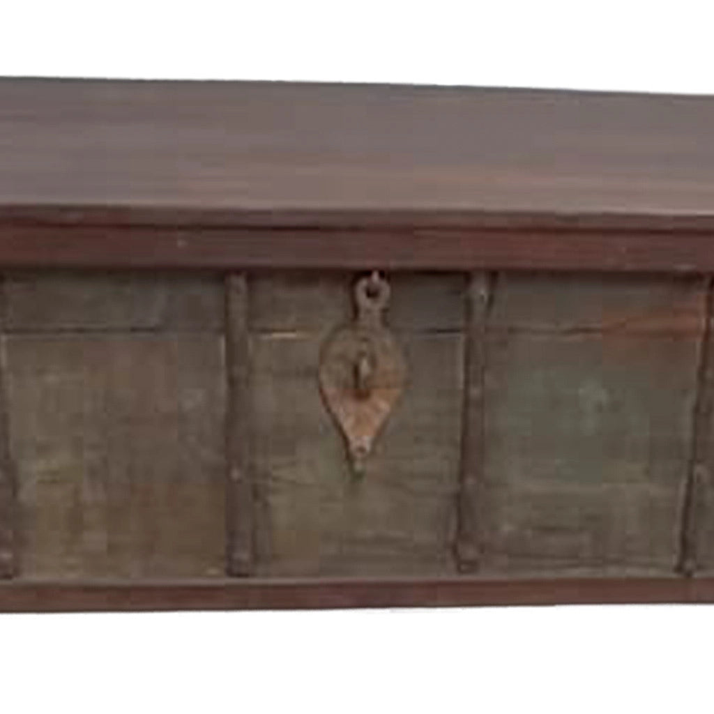 Mesa baúl de madera acabado artigianale marrone 123x77x45h cm