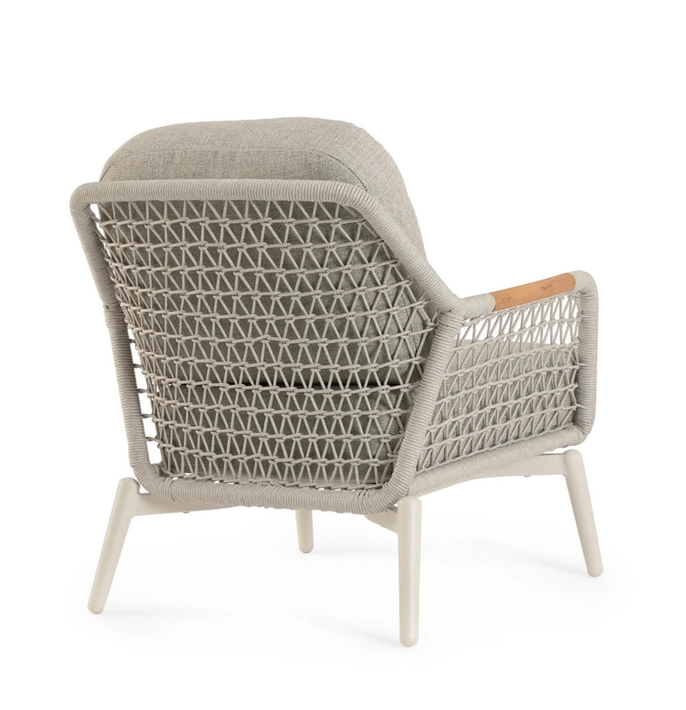 Poltrona da Giardino con Cuscini 75x98x85h cm in Alluminio e PP Eulero Pelican