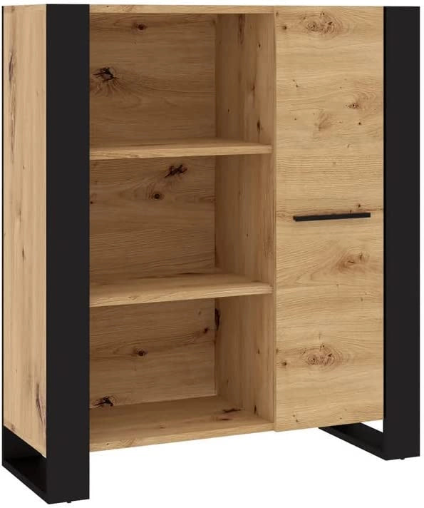 MOBILE SCAFFALE LIBRERIA COMO' NUKA 110x90x43cm ROVERE NERO