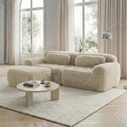 Divano L a 2 posti in peluche - Zephmum- Modulare combinabile con cuscini