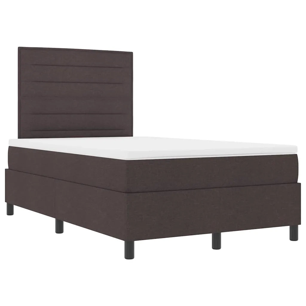 Letto a molle con materasso Marrone scuro 120 x 200 cm Tessuto 3342784