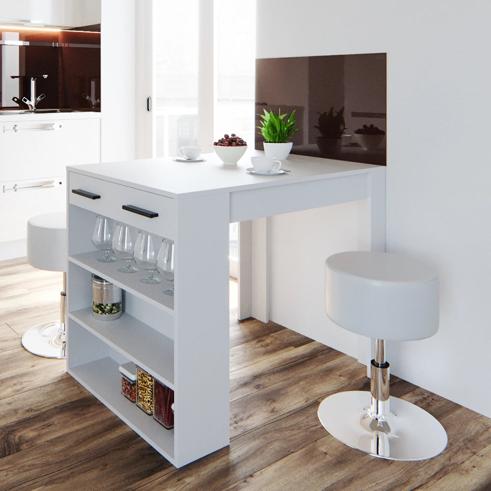 Vicco Set tavolo da pranzo Bianco 67 x 100 cm con 2 sgabelli