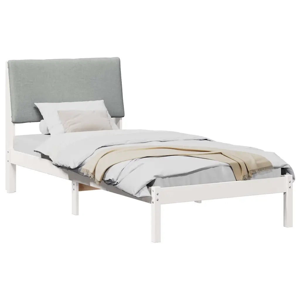Struttura del letto-Giroletto-Rete del Letto Bianco e grigio chiaro 100 x 200 cm 496629