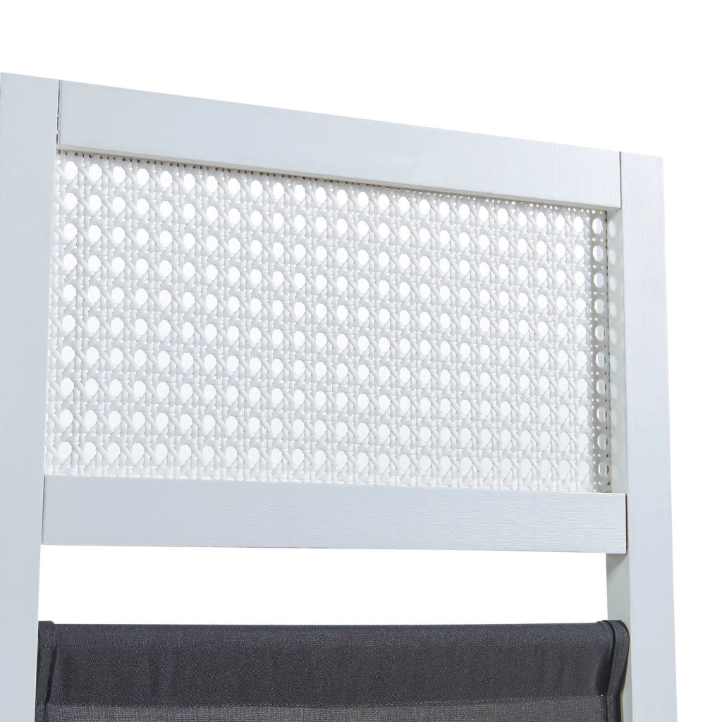 Paravento Pieghevole Dorotea per Interni Separè a 5 Pannelli 200 x 170 cm Bianco / Grigio Scuro [en.casa]