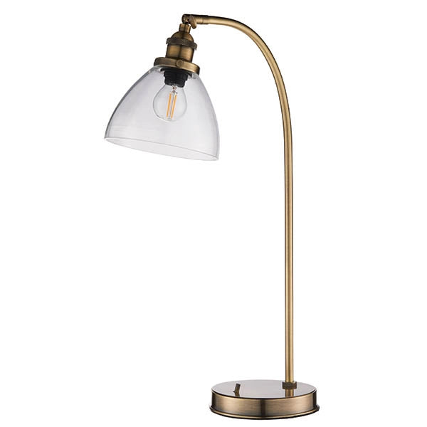Lampada da tavolo industriale ottone antico E14 Endon