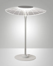 Lampada da tavolo Vela LED 12W 3000K 1100lm in Metallo e Metacrilato Bianco - Design Moderno Dimmerabile a step con Struttura Elegante