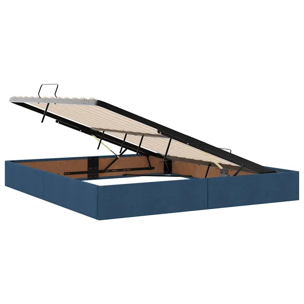 Letto con contenitore e materasso Blu 180 x 200 cm Poliestere