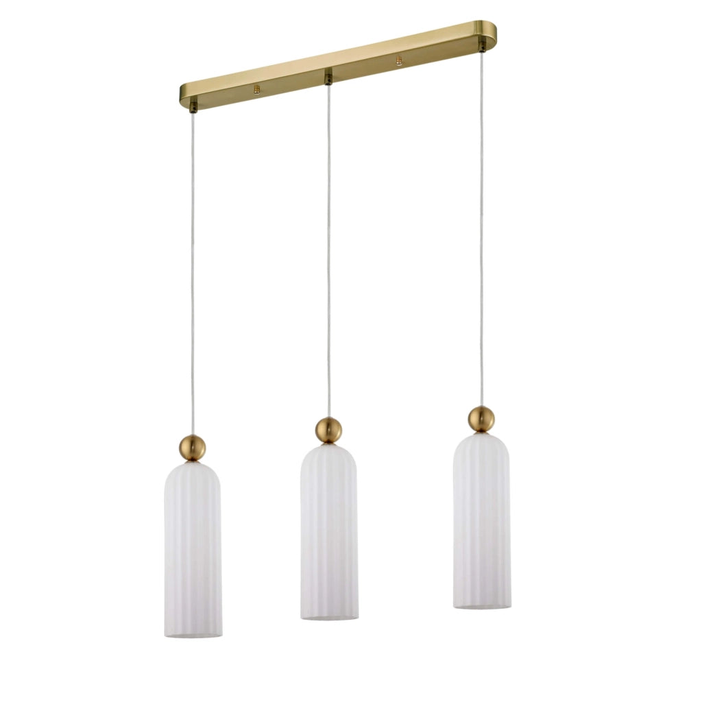 Lampada a sospensione Piega 3xE14 bianco oro Light Prestige