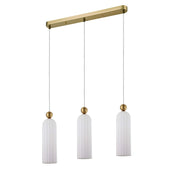 Lampada a sospensione Piega 3xE14 bianco oro Light Prestige