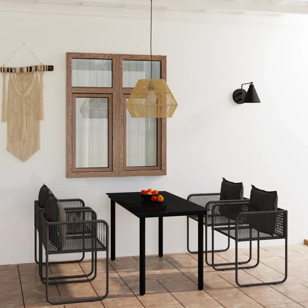 Set da Pranzo da Giardino 5 pz Nero 3099079