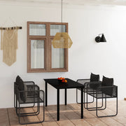 Set da Pranzo da Giardino 5 pz Nero 3099079
