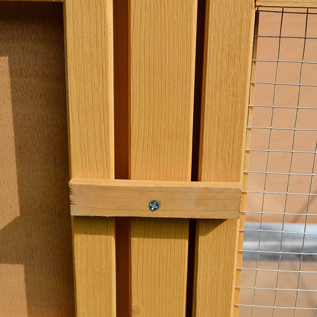 Casetta per conigli in legno con tetto apribile e vaschetta ¨C Xylo ¨C 115x44,3x65 cm beige chiaro