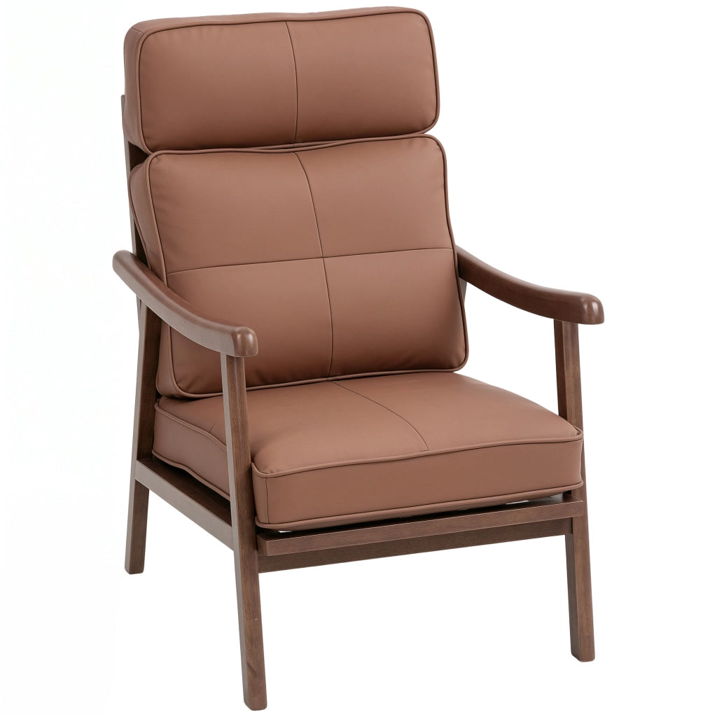 Poltrona ¨C Zephmum ¨C Marrone e Legno Noce