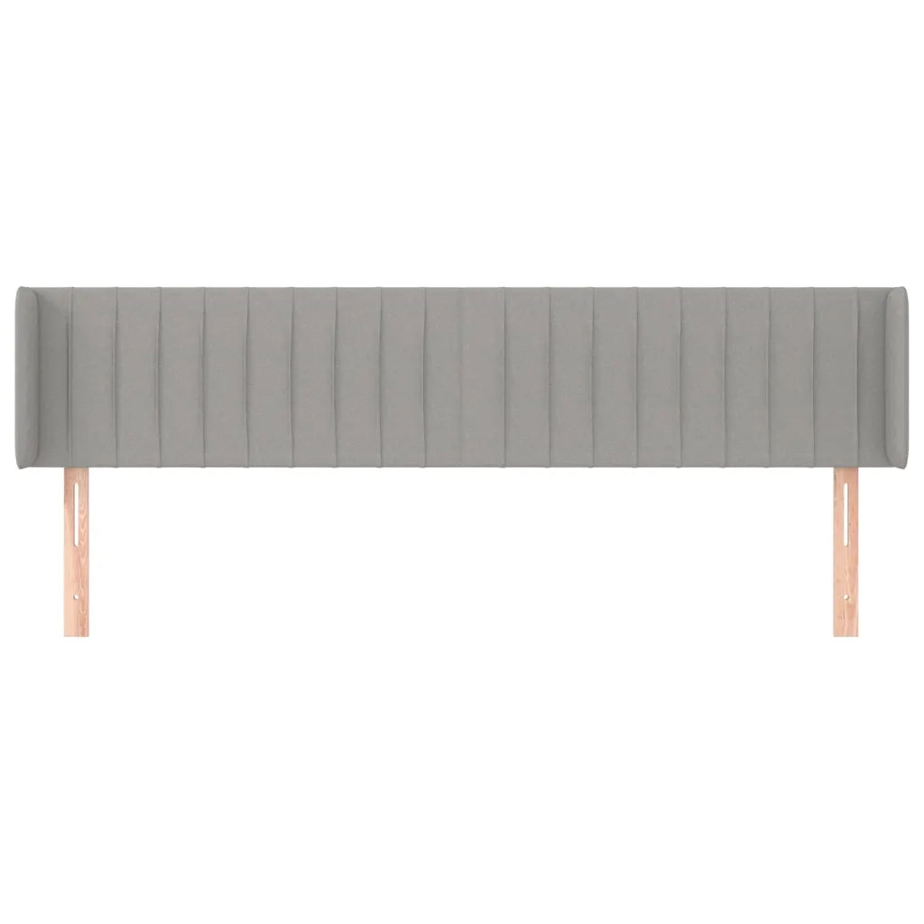 Testiera | Testata ad Orecchio Grigio Chiaro 163x16x78/88 cm in Tessuto