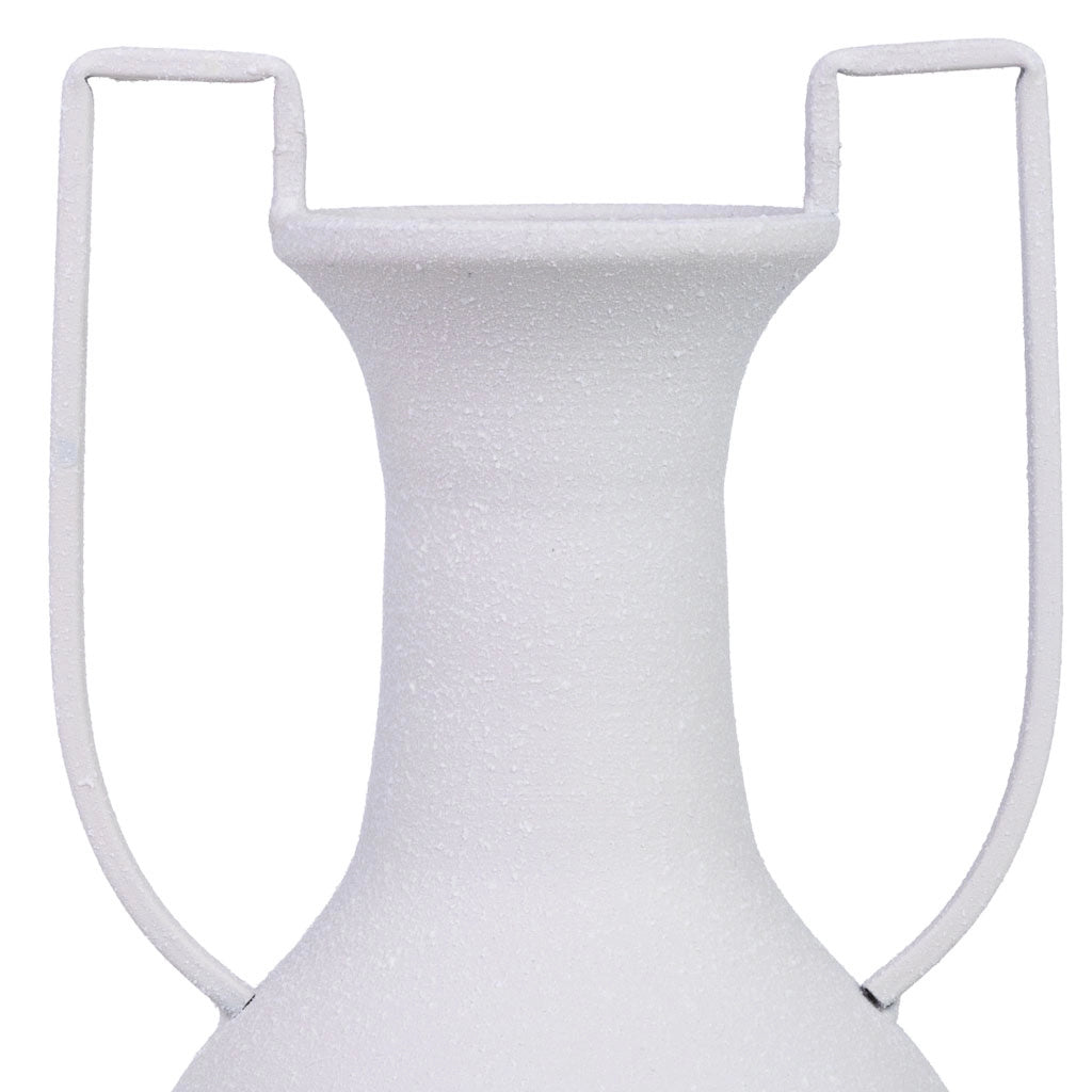 Vaso metallo bianco 2 manici 19x19x33h cm