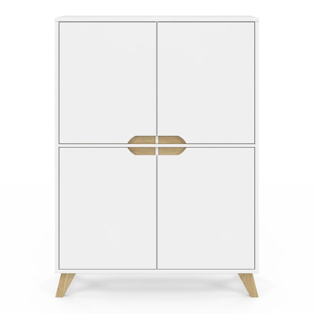 IDMarket - Contenitore scandinavo bianco a 4 ante TROMSO