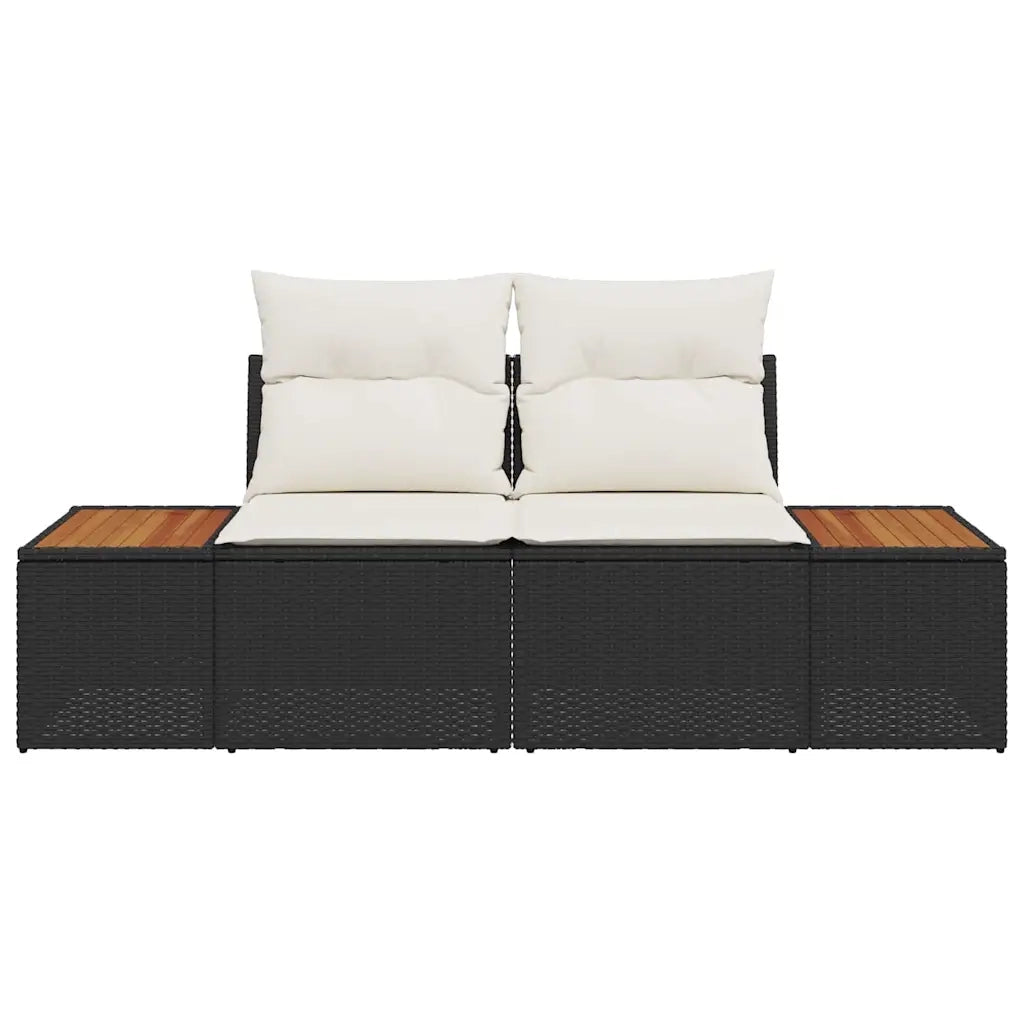 Divano da giardino Nero 184 x 62 x 85cm polyrattan 42006812