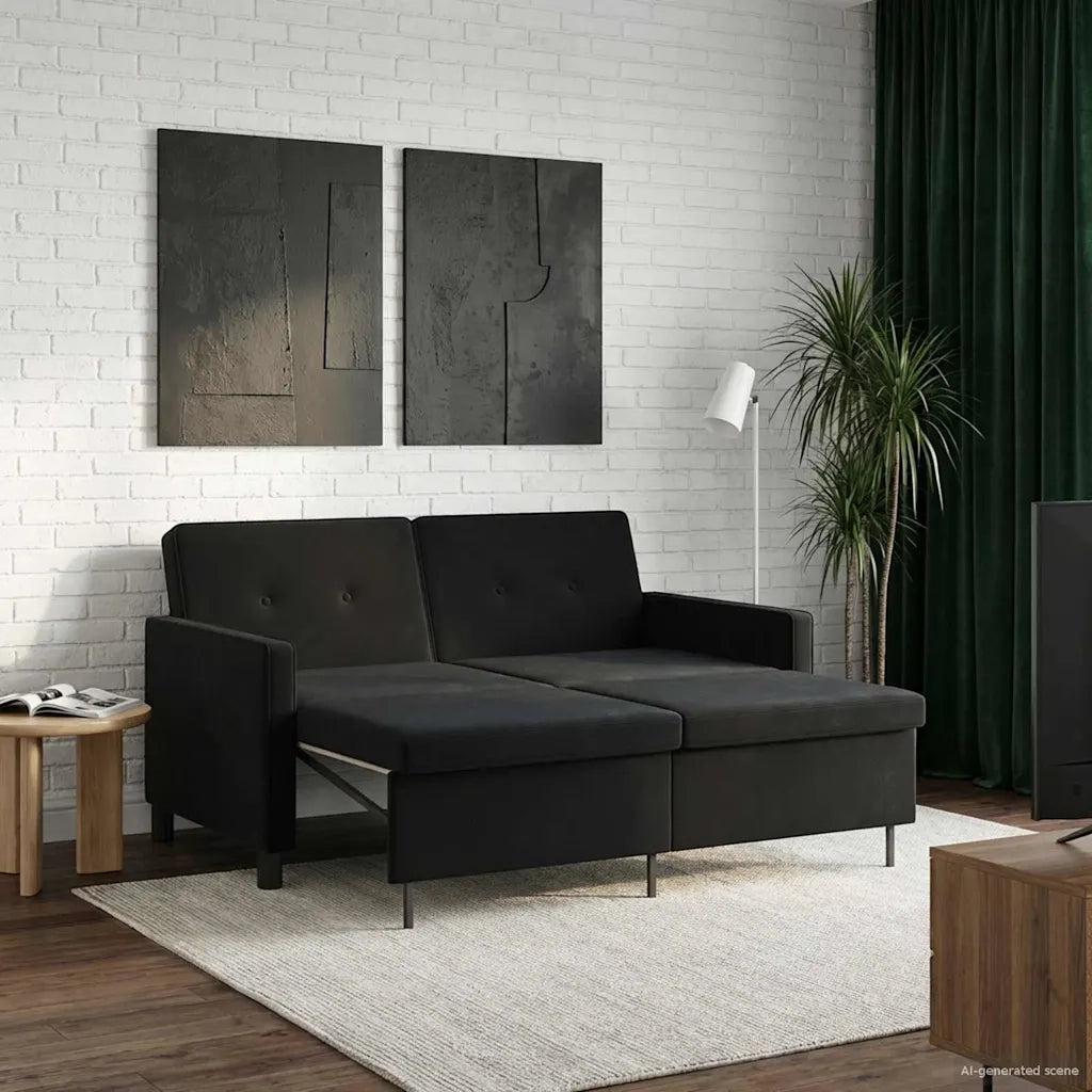 Divano letto Nero Tessuto 42033358