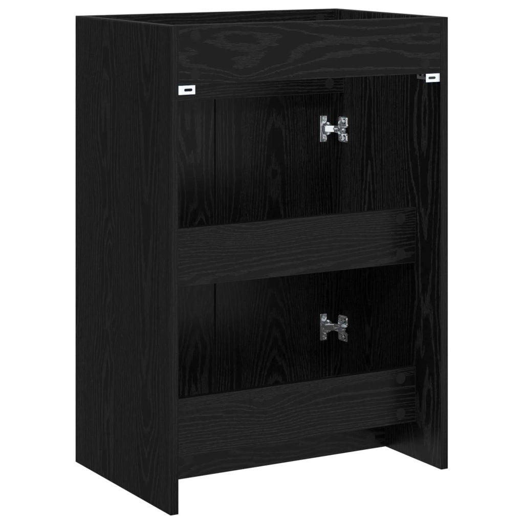 Mobiletto da Bagno Sotto Lavabo Rovere Nero 56 x 37,5 x 81 cm 890777