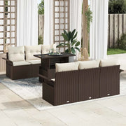 Set Divano da Giardino con cuscino 7 pcs Marrone Poly Rattan 3356941