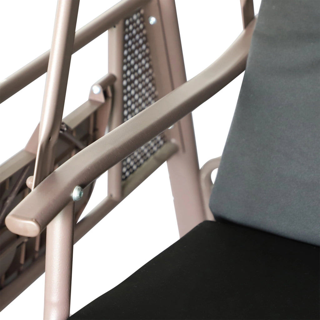 Sedia a dondolo da giardino 3 posti ¨C Minimal ¨C grigio scuro, polyrattan, cuscini