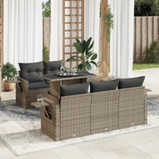 Set Divano da Giardino 6 pz con Cuscini Grigio in Polyrattan 3326411