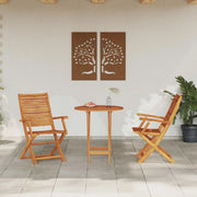 Set Bistro Pieghevole 3 pcs Marrone Legno di Acacia Massello 3375695