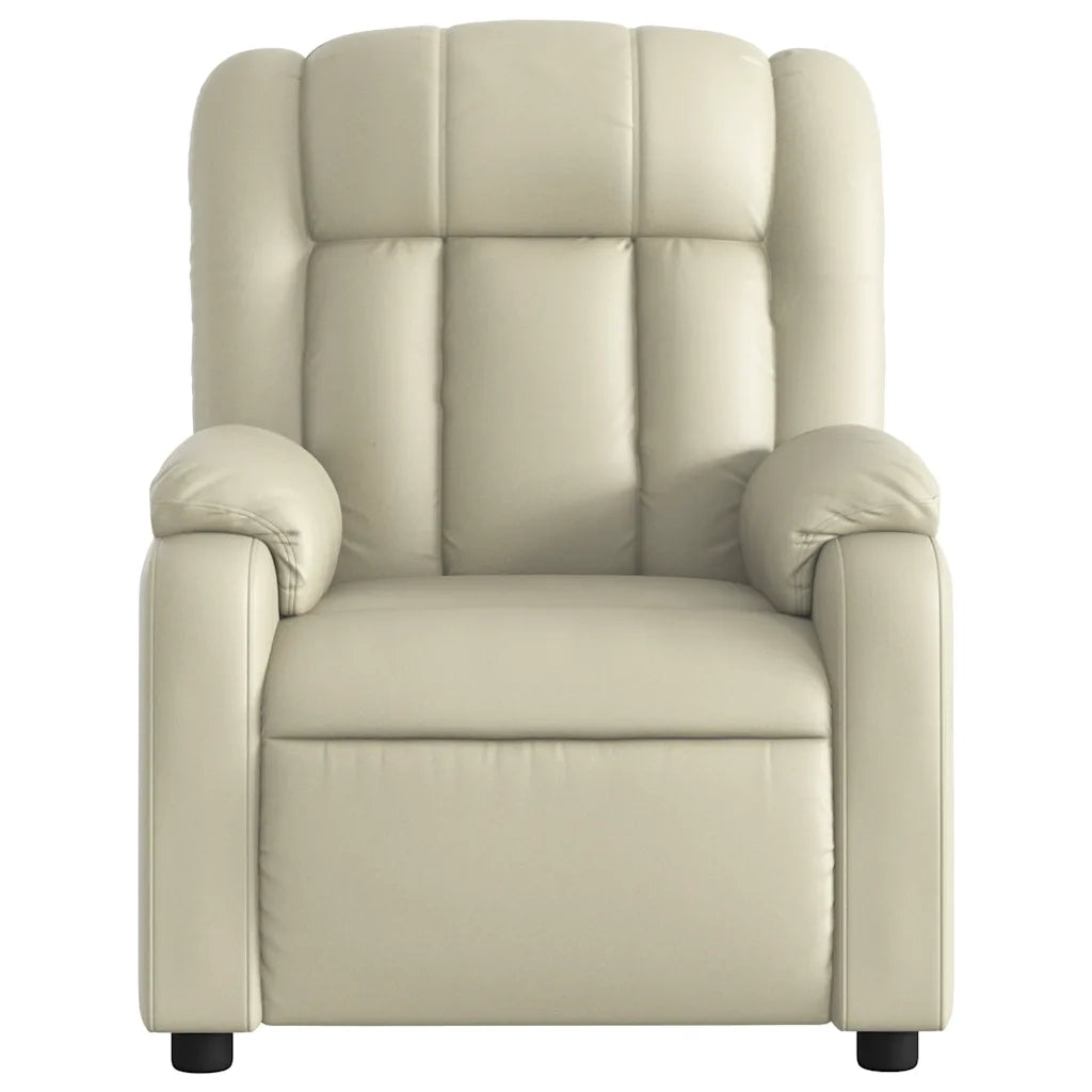 Poltrona Reclinabile Crema in Similpelle 373561