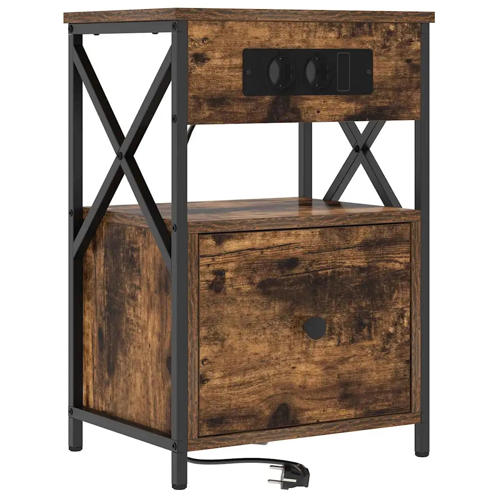 Armadio da Notte Rovere fumé 40 x 31 x 60 cm Legno multistrato 859494