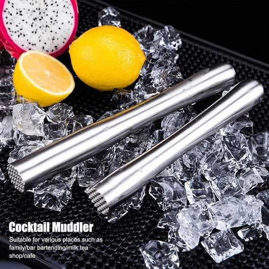 Muddler per Cocktail in Acciaio Inossidabile - Accessori per Bar e Cucina - Set da 2.
