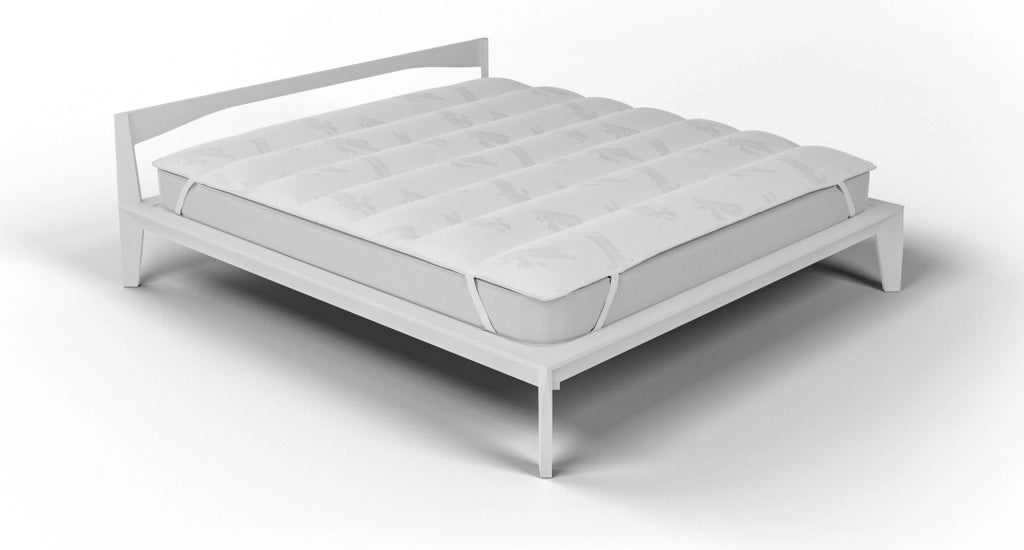 Topper Trapuntato Imbottito Matrimoniale con Elastici Bamboo Bianco