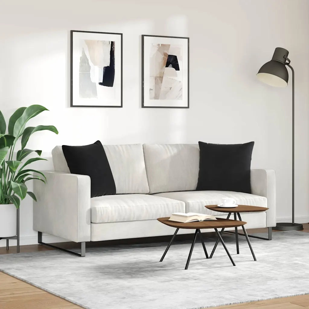 Cuscini da Divano 2 pcs Nero 50 x 50 cm Tessuto in Cords 42013977