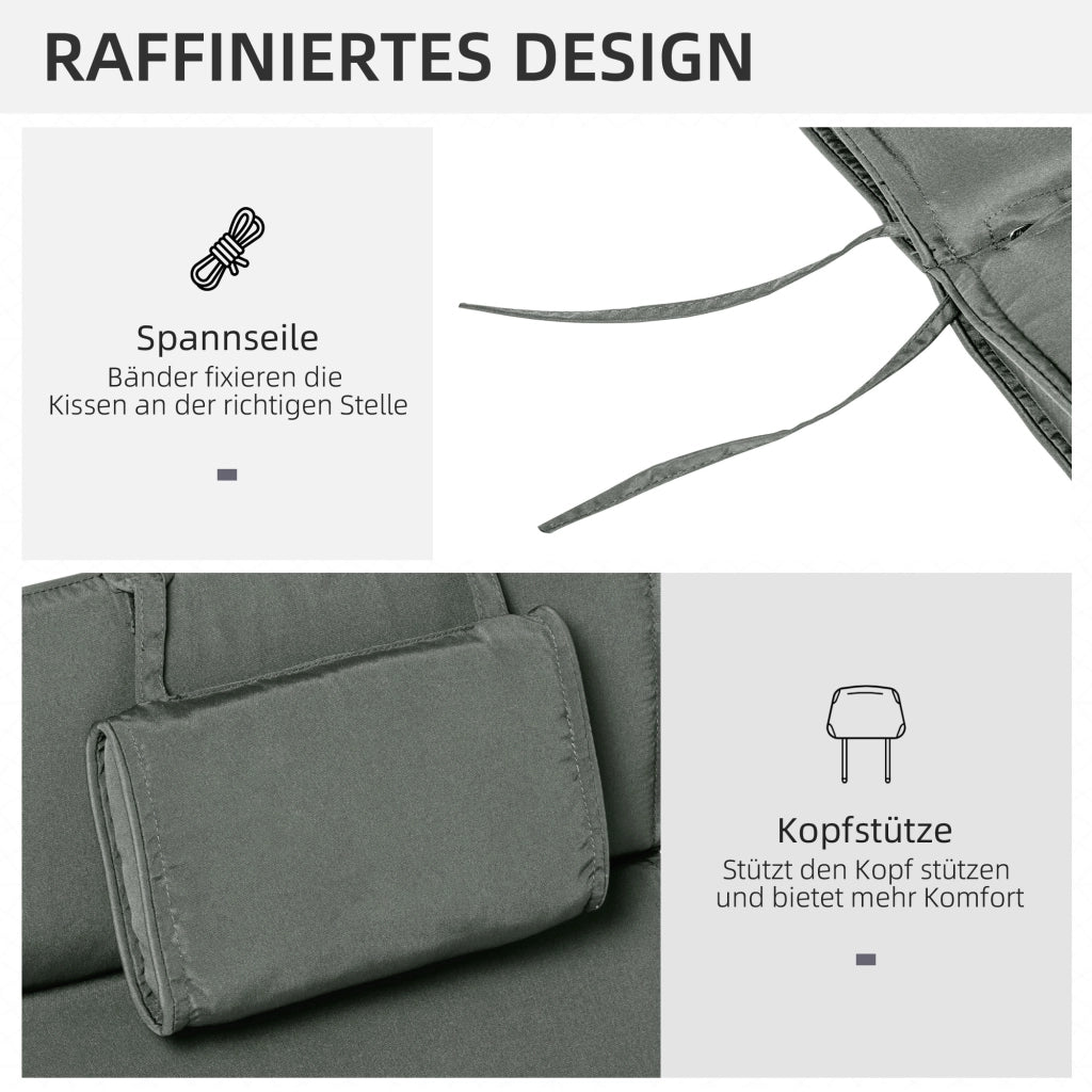 Cuscino per Lettino da Giardino ¨C Minimal ¨C Grigio 198x53x5 cm