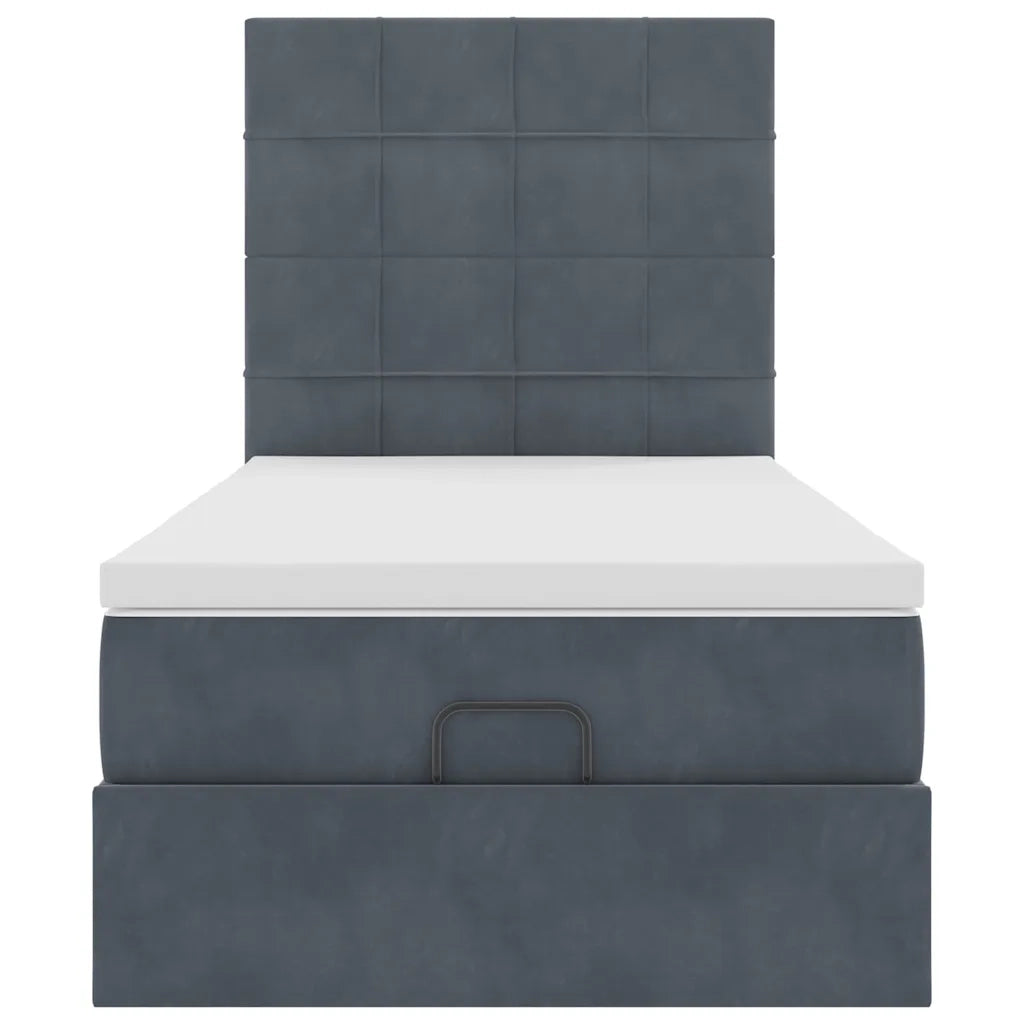 Struttura Letto Pouf con Materassi 100x200 cm Velluto 3314301