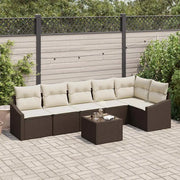 Set di divani con cuscino 7 pcs Marrone polyrattan 3346748