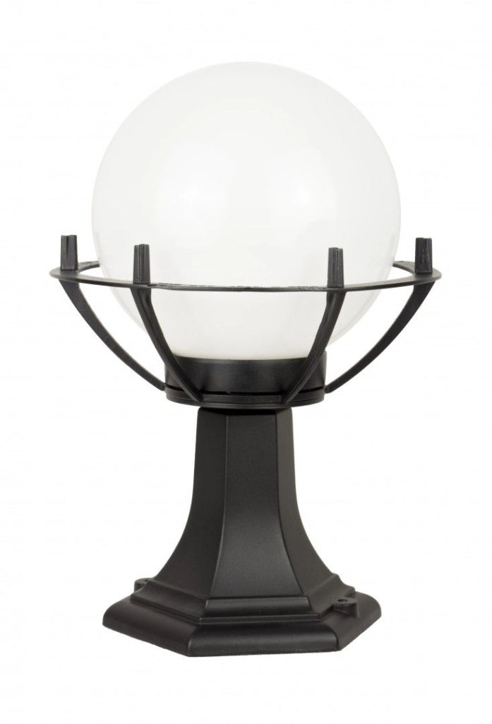 Lampada da giardino SU-MA Kule 39cm sfera 20cm E27 nera IP43