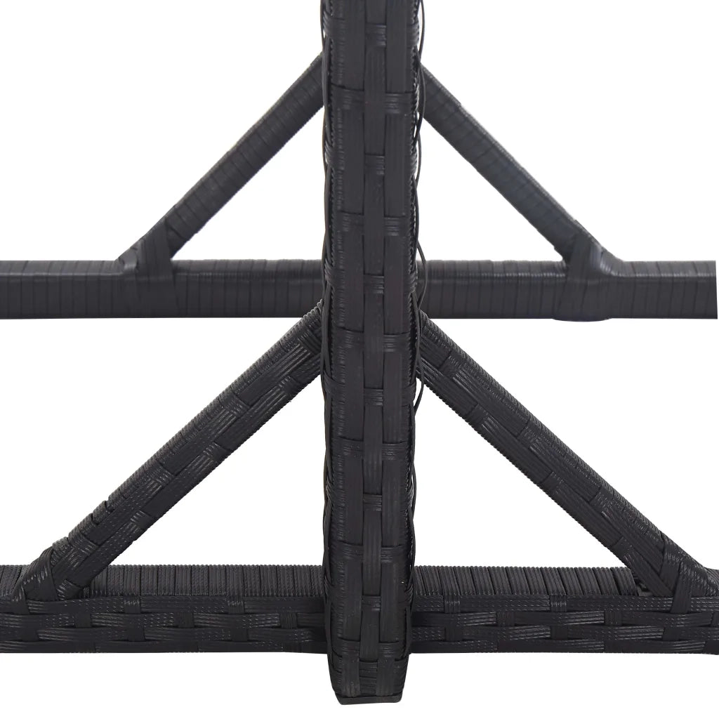 Tavolo da Giardino Nero 110x53x72 cm in Vetro e Polyrattan 46452