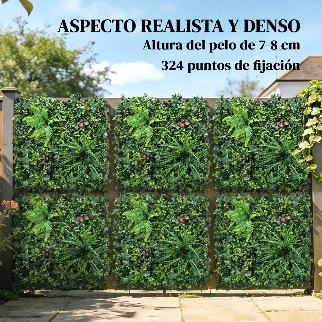 Set 6 Siepi Artificiali ¨C Minimal ¨C Verde 50x50 cm