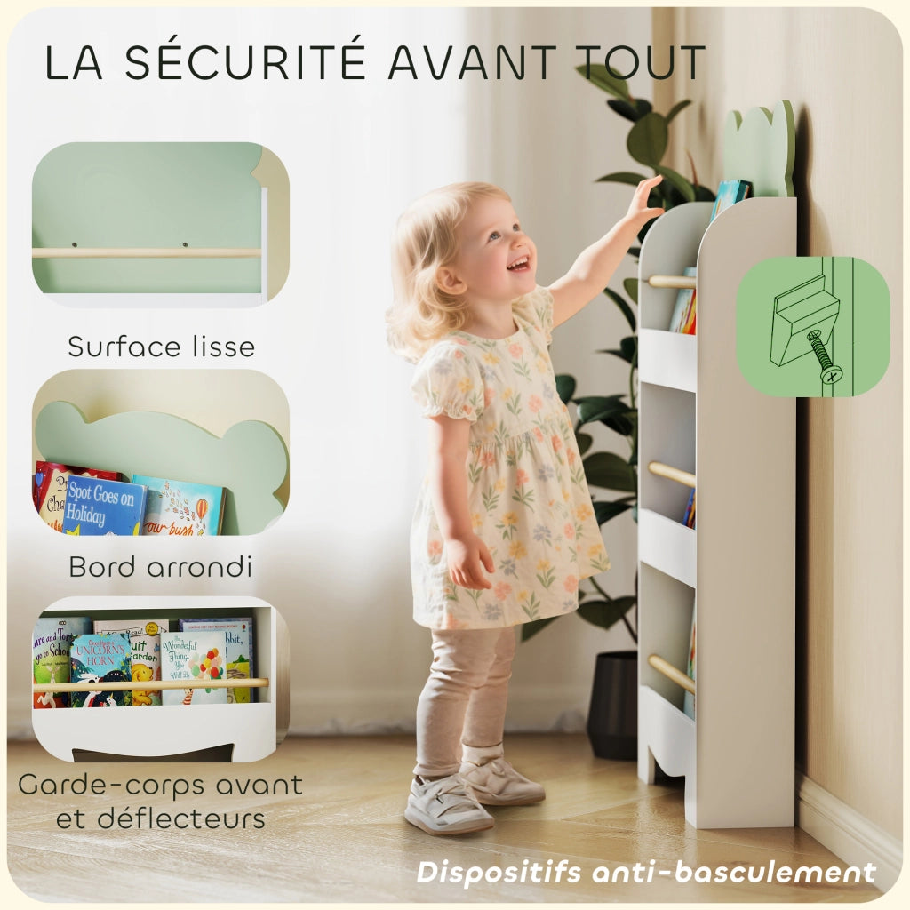 Libreria per bambini 3 livelli ¨C ZephMum ¨C verde