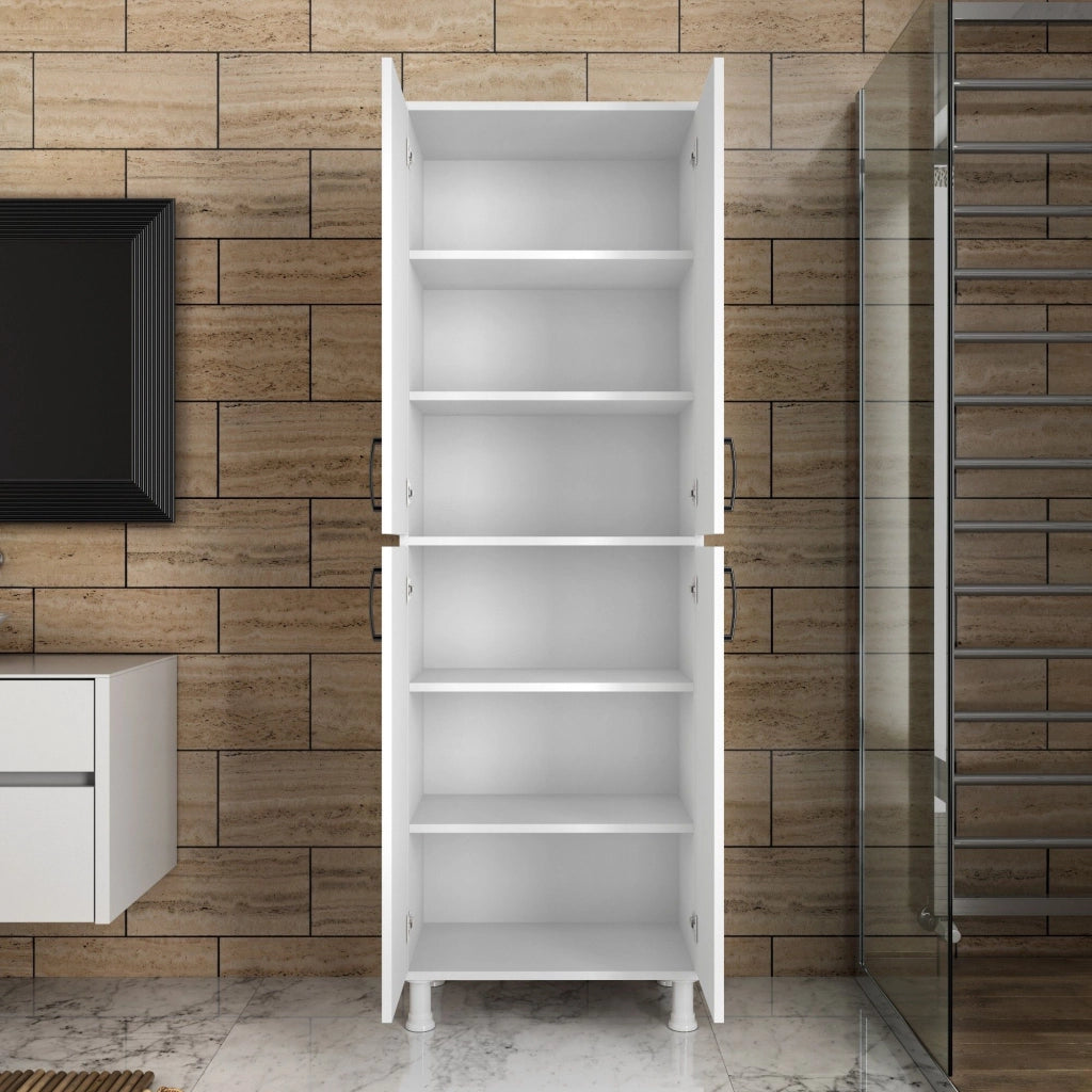 Medesano, Armadio Multiuso Grande 6 Ripiani, 63x191h cm Bianco